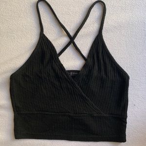 Brandy Melville Black Ribbed Crop